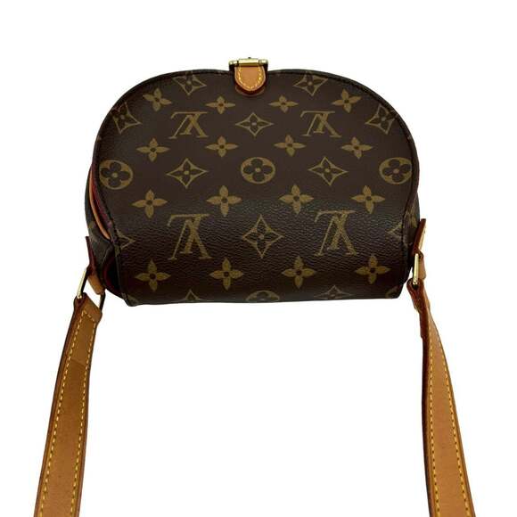 LOUIS VUITTON Authentic Brown Monogram Leather Pochette Shoulder Bag